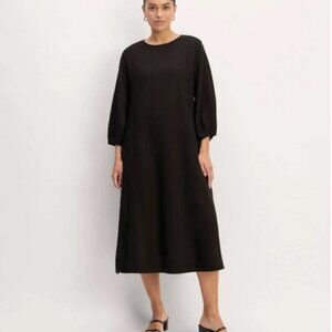 Everlane - NWT - The Linen A-Line Midi Dress - Black Size 2